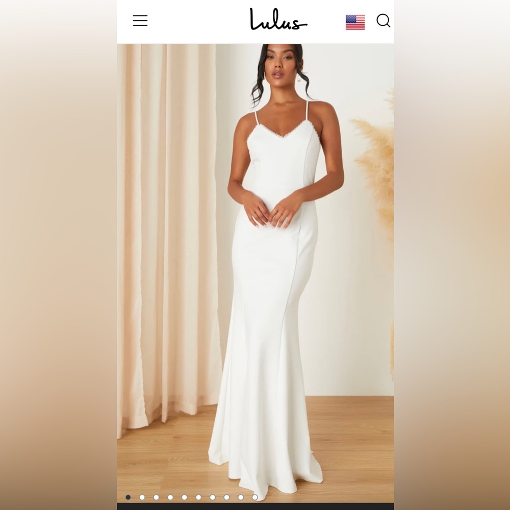 NWT Lulus Taliana White Lace Button Back
